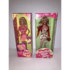 (2) Vintage 96-98’ Barbie Valentines Times Special Edition Dolls NEW In Box